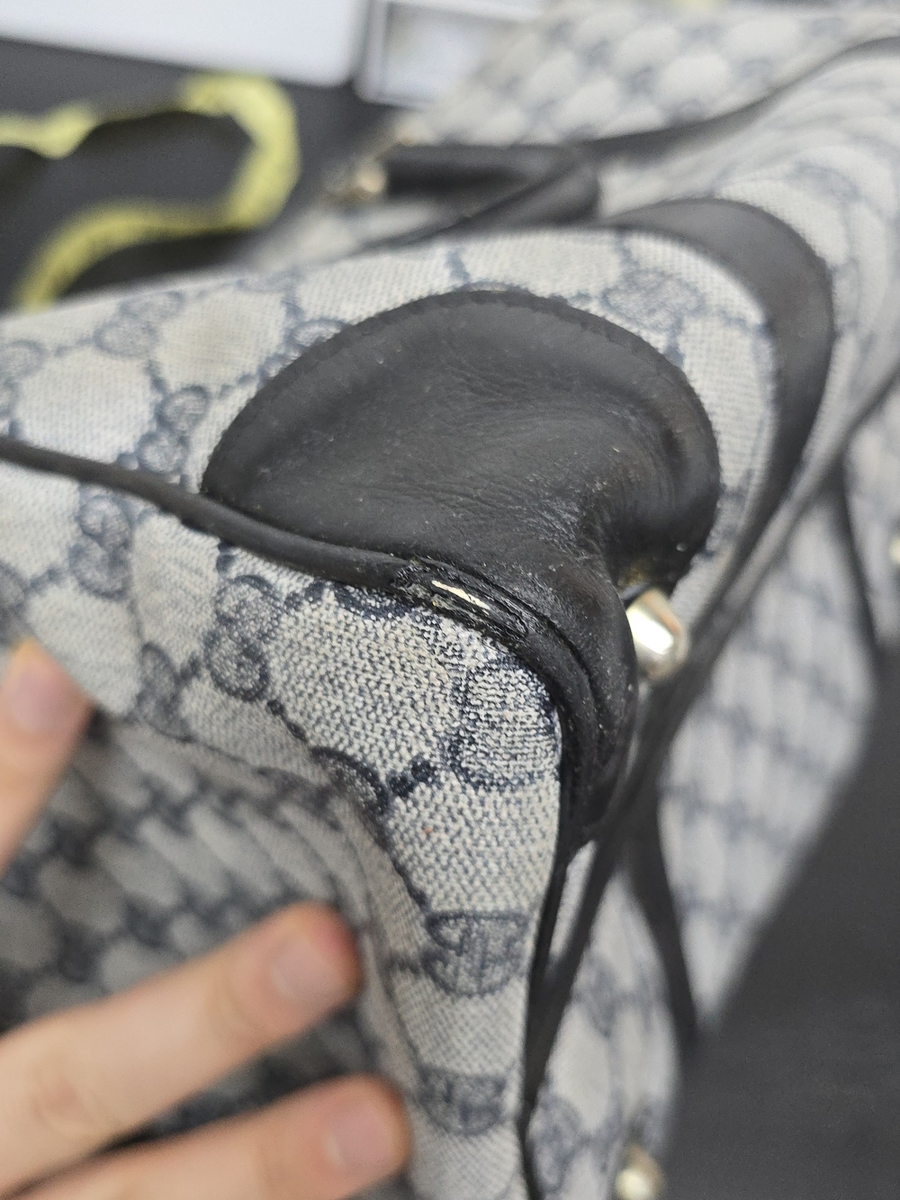 Gucci Monogram Boston Bag in Tan and Black - Picture 10 of 13